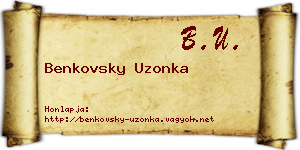Benkovsky Uzonka névjegykártya